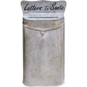 Vintage Galvanized Metal Letters To Santa Mailbox